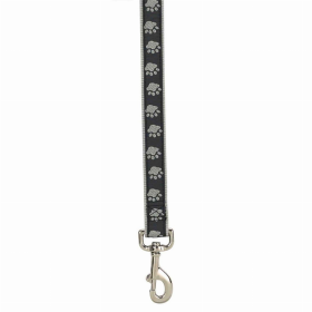 CC TwoTone Pawprint Lead 4Ftx5/8In Blk