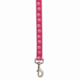 CC TwoTone Pawprint Lead 6Ftx1In Pnk