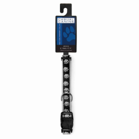CC TwoTone Pawprint Collar 6-10In Blk