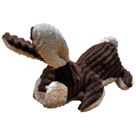 Brown Rabbit Textured Plush Small Dog Toy with Squeaker