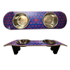 Phunky Donuts - Elevated Skateboard Dog Feeding Stand with 2 Bowls