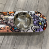 Doggy Pack - Elevated Skateboard Dog Feeding Stand with 2 Bowls