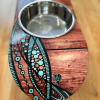 Island Time - Elevated Skateboard Dog Feeding Stand with 2 Bowls